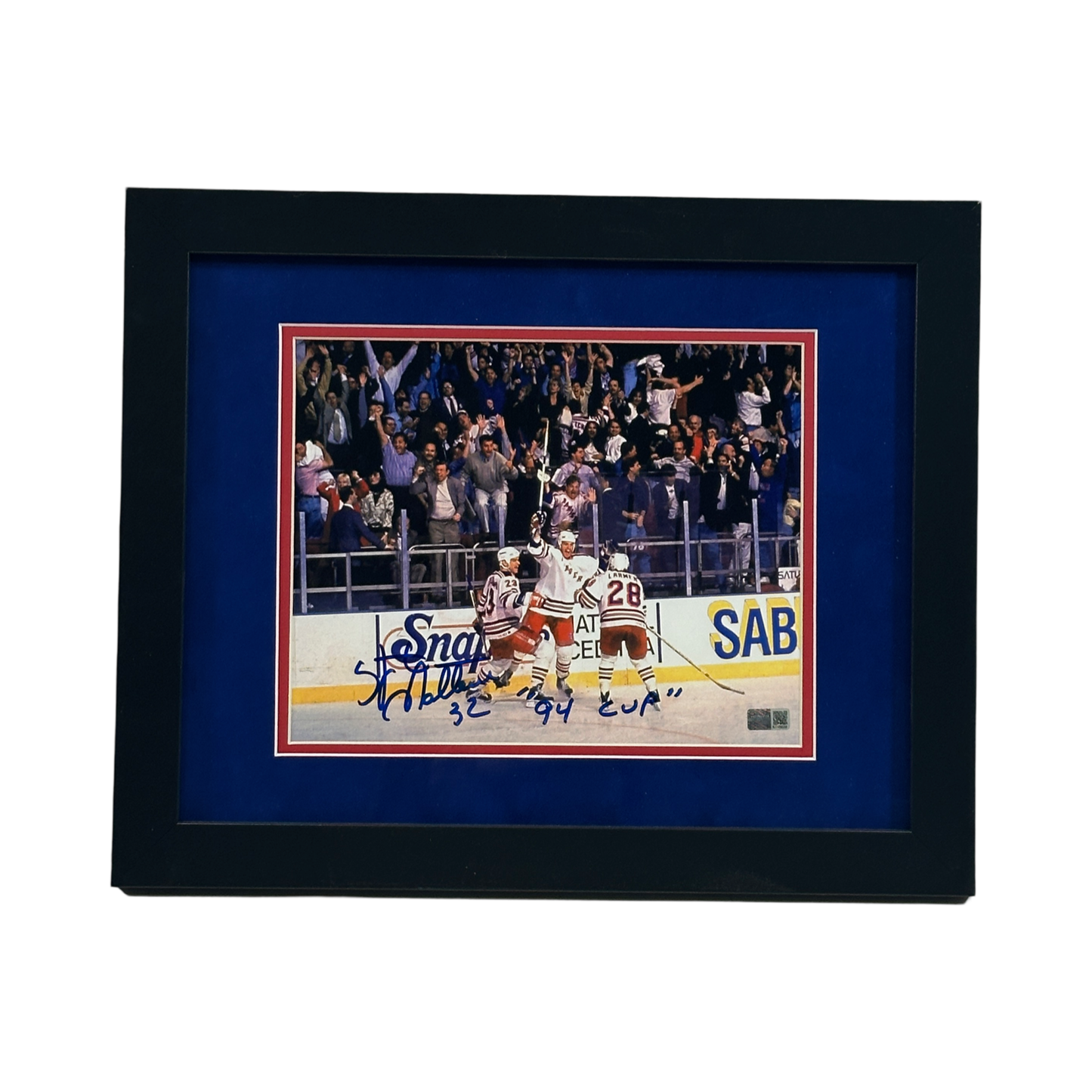 Stephane Matteau Autographed New York Rangers 8x10 "94 Cup" Inscription Steiner CX - Framed