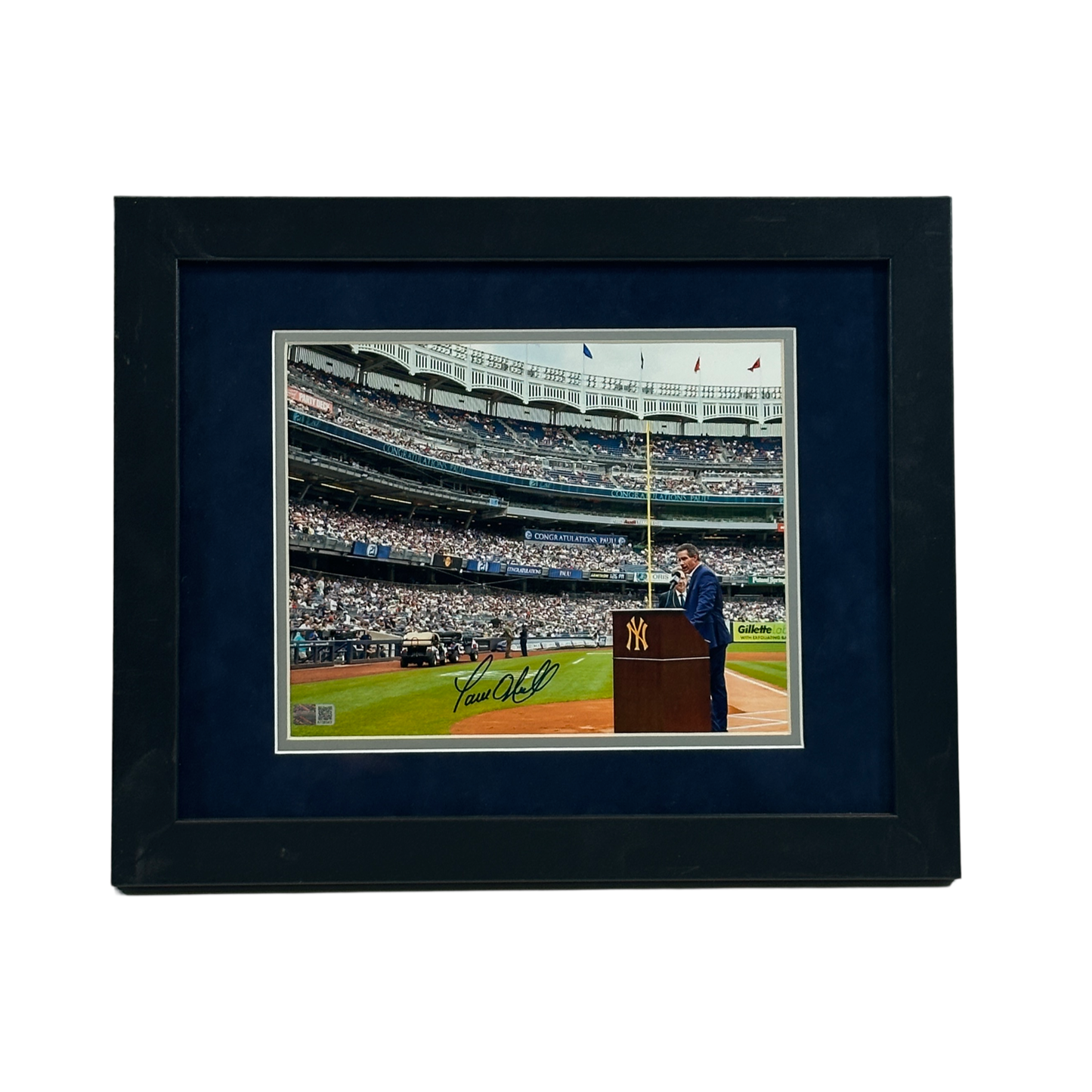 Paul O'Neill Autographed New York Yankees Retirement Speech Podium Framed 8x10 Steiner CX