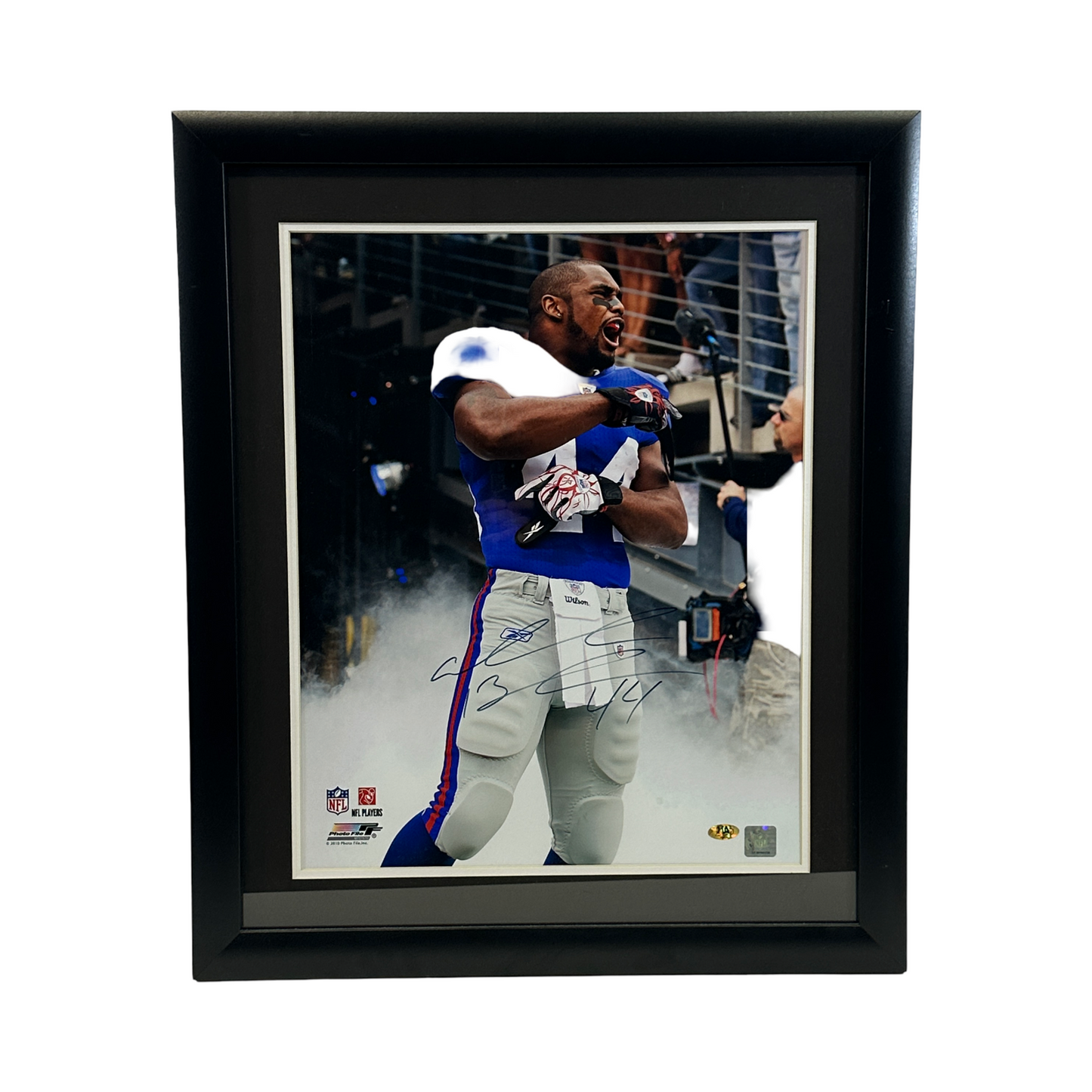 Ahmad Bradshaw Autographed New York Giants Smoke Tunnel Framed 16x20 MAB COA