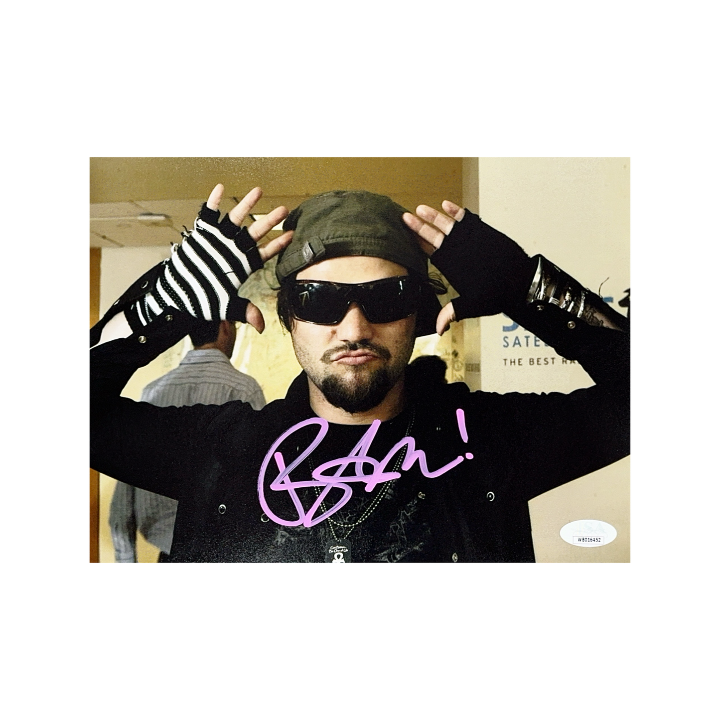 Bam Margera Autographed Jackass 8x10 JSA