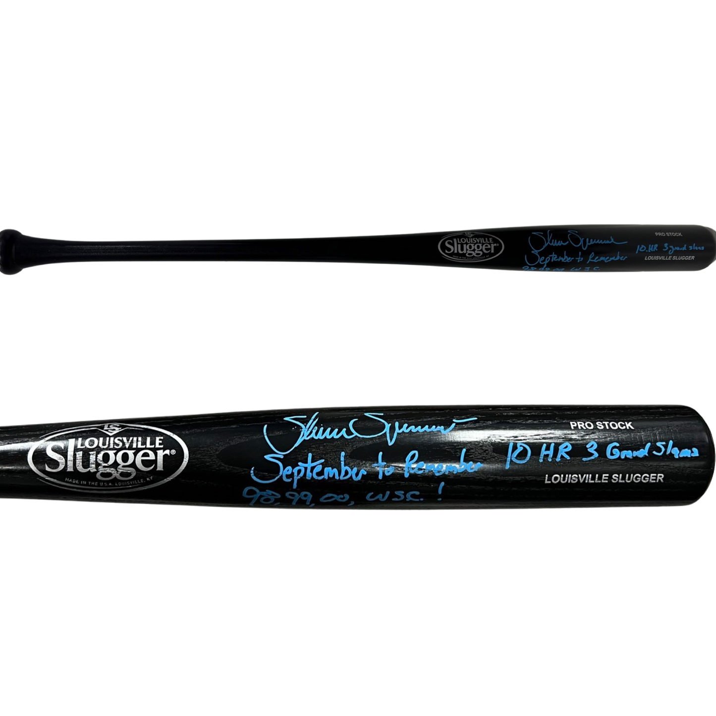 Shane Spencer Autographed New York Yankees Louisville Slugger Pro Stock Bat “September to Remember, 10 HR, 3 Grand Slams, 98, 99, 00 WSC!“ Inscriptions Steiner CX