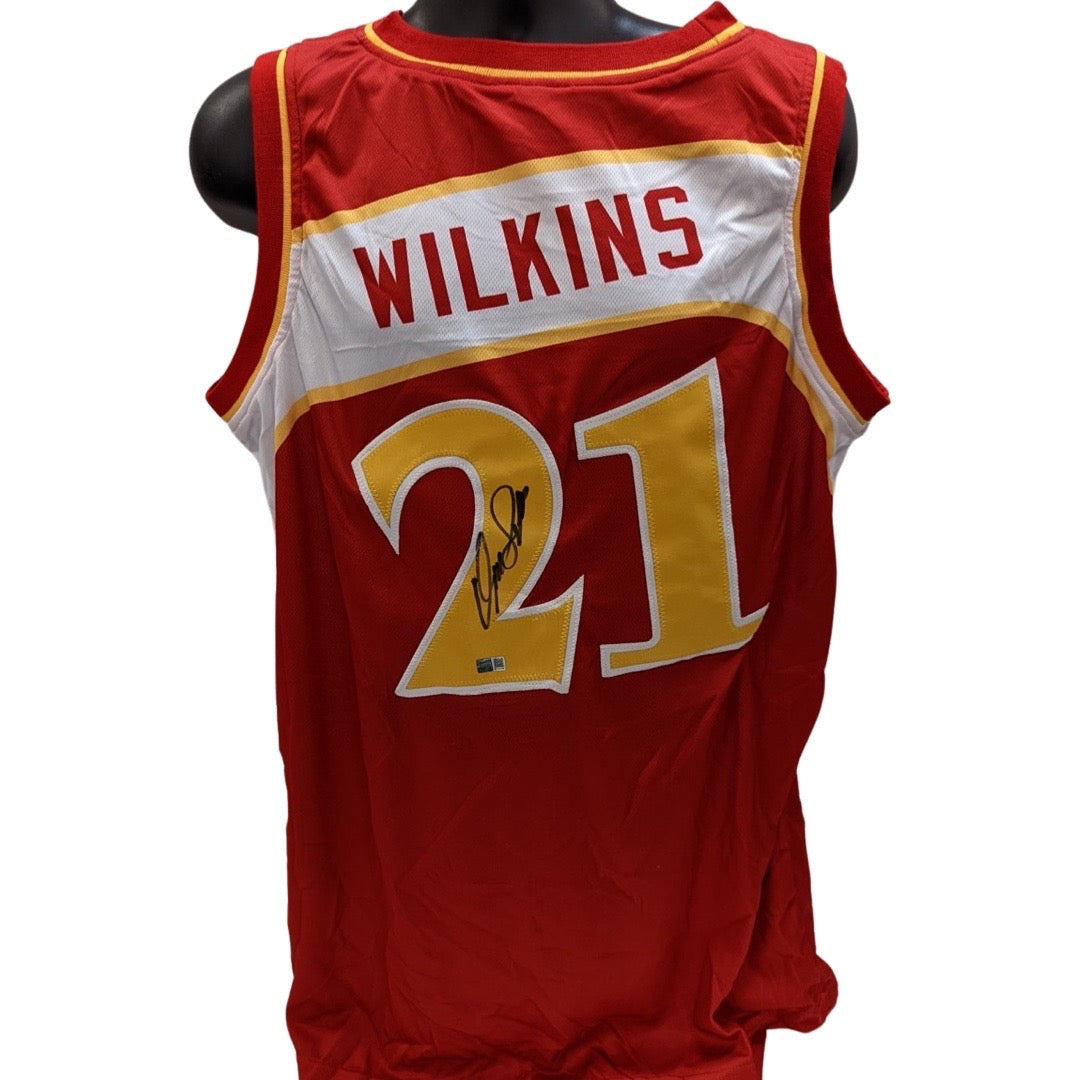 Dominique Wilkins Autographed Atlanta Hawks Red Jersey Steiner CX