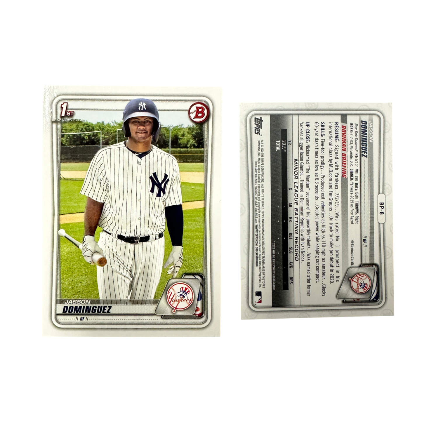 2020 Jason Dominguez New York Yankees Topps 1st Bowman Rookie Card #BP-8