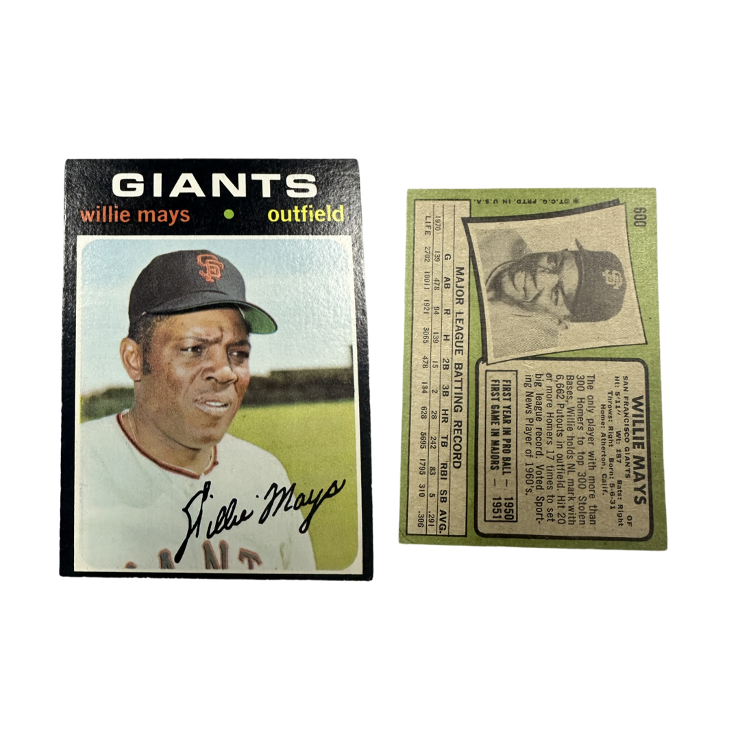 1971 Willie Mays San Fransisco Giants Topps #600