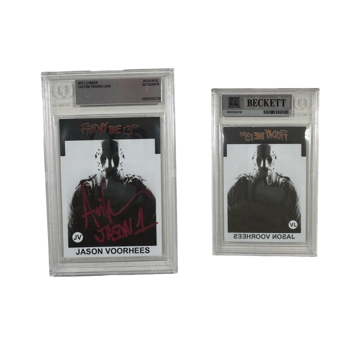 Ari Lehman Autographed Jason Voorhees Friday the 13th Card Black Mask Red Ink Beckett BAS (Copy)