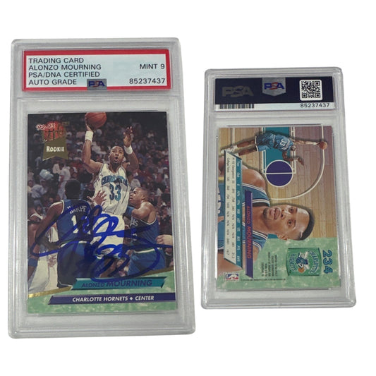 1992-93 Alonzo Mourning Autographed Fleer Ultra Rookie #234 PSA MINT 9 Auto