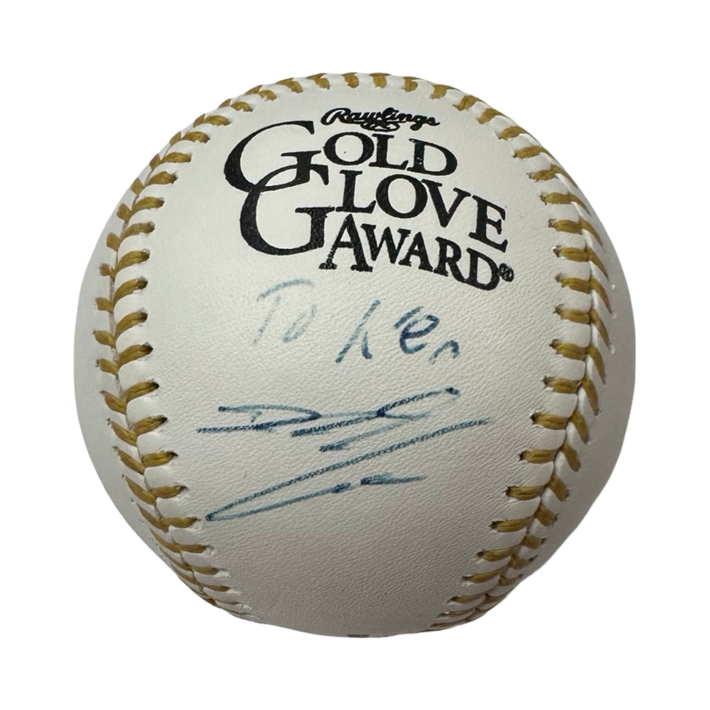 Nolan Arenado Autographed Inscribed Gold Glove Logo Ball JSA