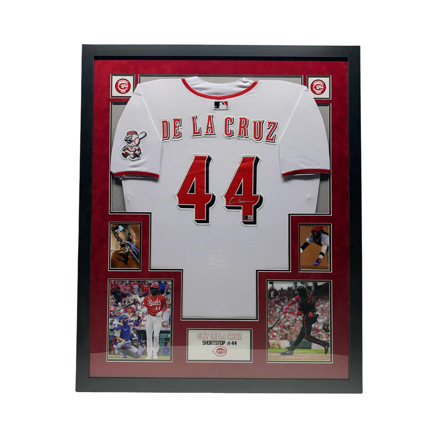 Elly De La Cruz Autographed Cincinnati Reds White Nike Jersey With Patch Beckett - Framed