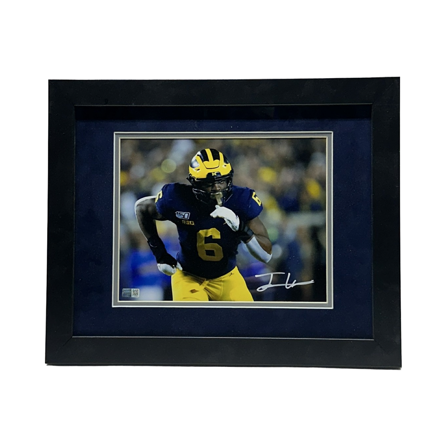 Josh Uche Autographed Horizontal Michigan Wolverines 8x10 Steiner CX - Framed
