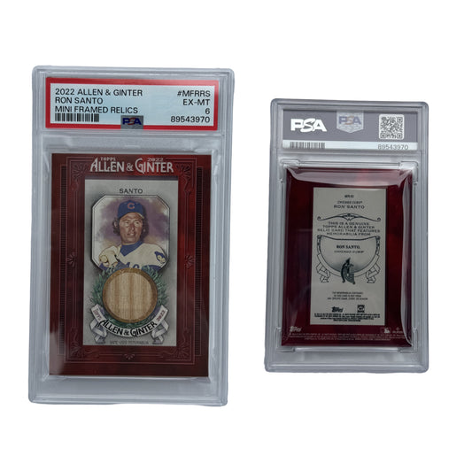 2022 Ron Santo Allen & Ginter Mini Framed Relics #MFRRS PSA EX- MT 6