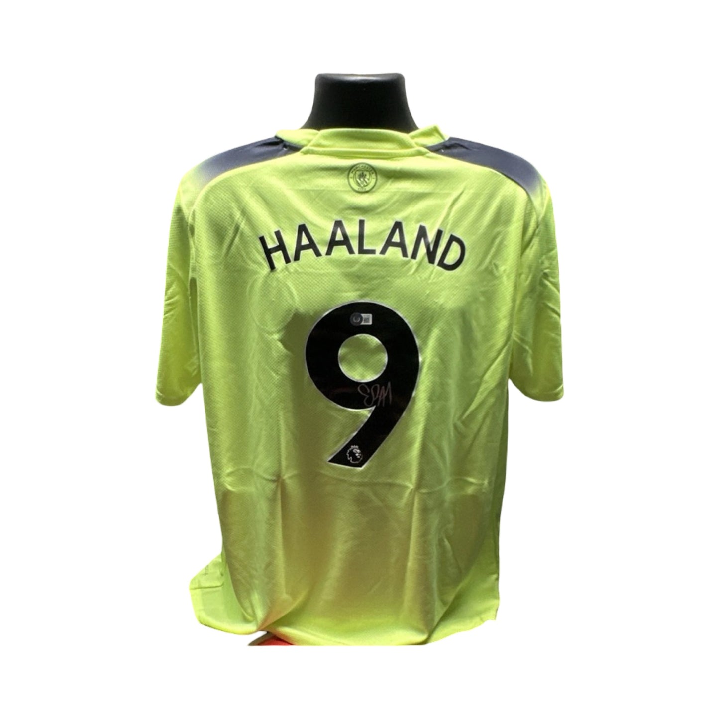 Erling Haaland Autographed Neon Manchester City Authentic Jersey Beckett BAS