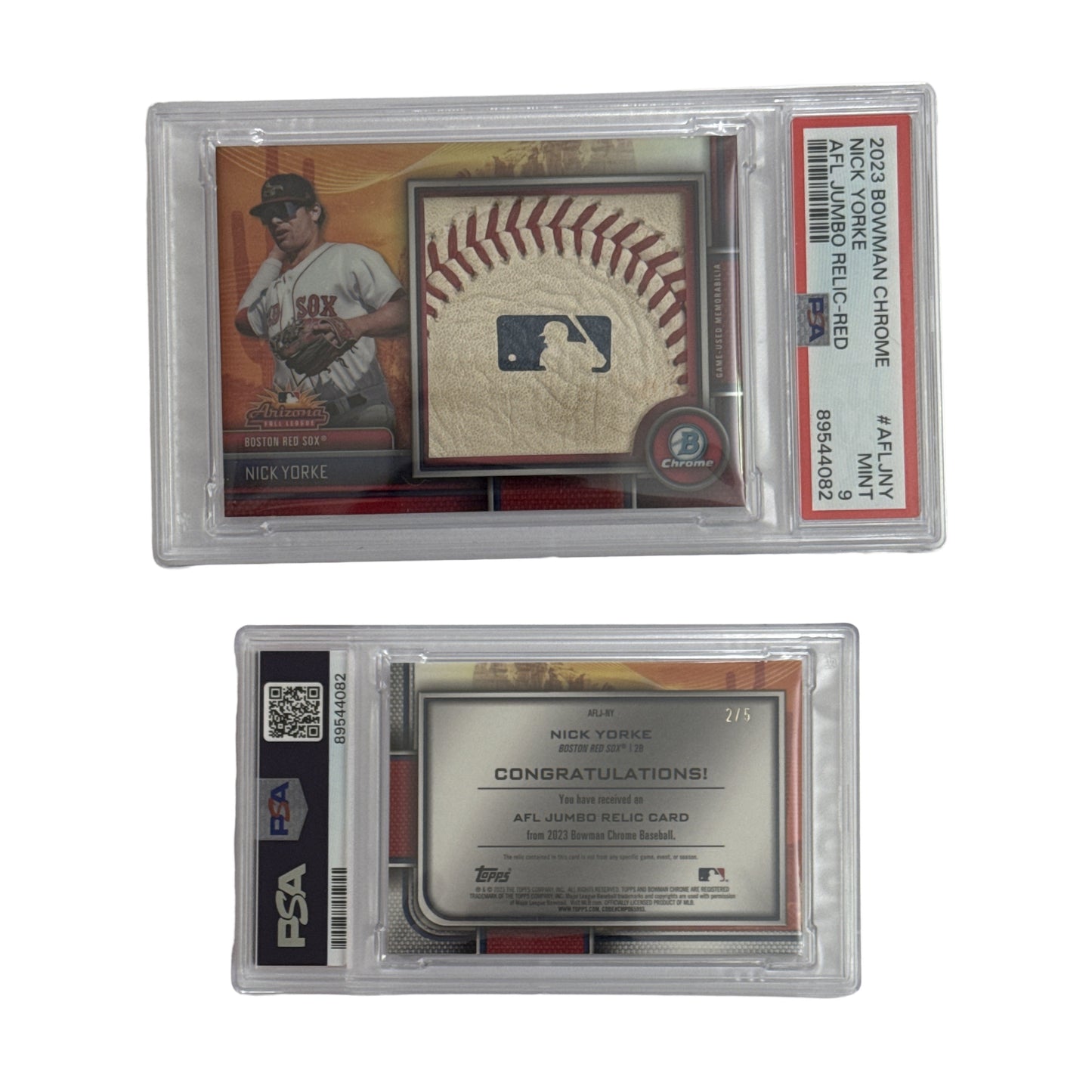 2023 Nick Yorke Bowman Chrome AFL Jumbo Relic Red /5 #AFLJNY PSA MINT 9