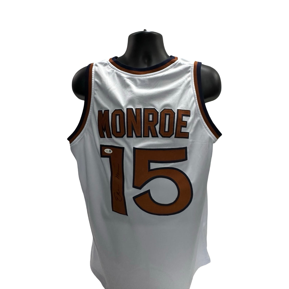 Earl Monroe Autographed New York Knicks White Burnt Orange Jersey JSA COA