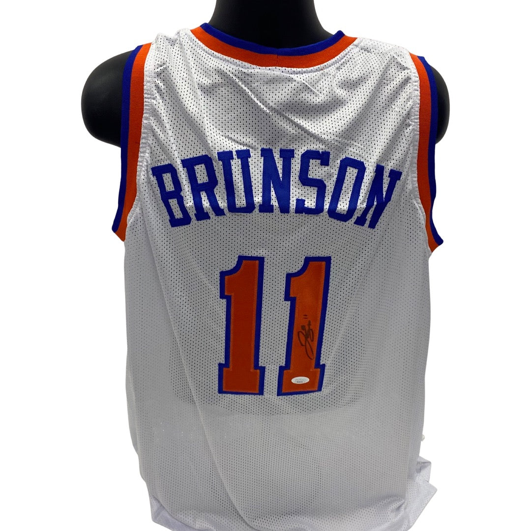 Jalen Brunson Autographed New York Knicks White Jersey JSA – BG