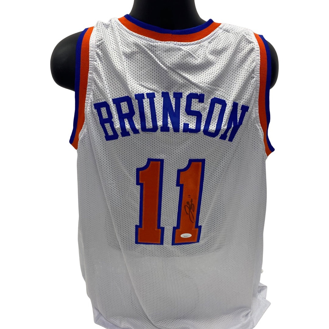 Jalen Brunson Autographed New York Knicks White Jersey JSA