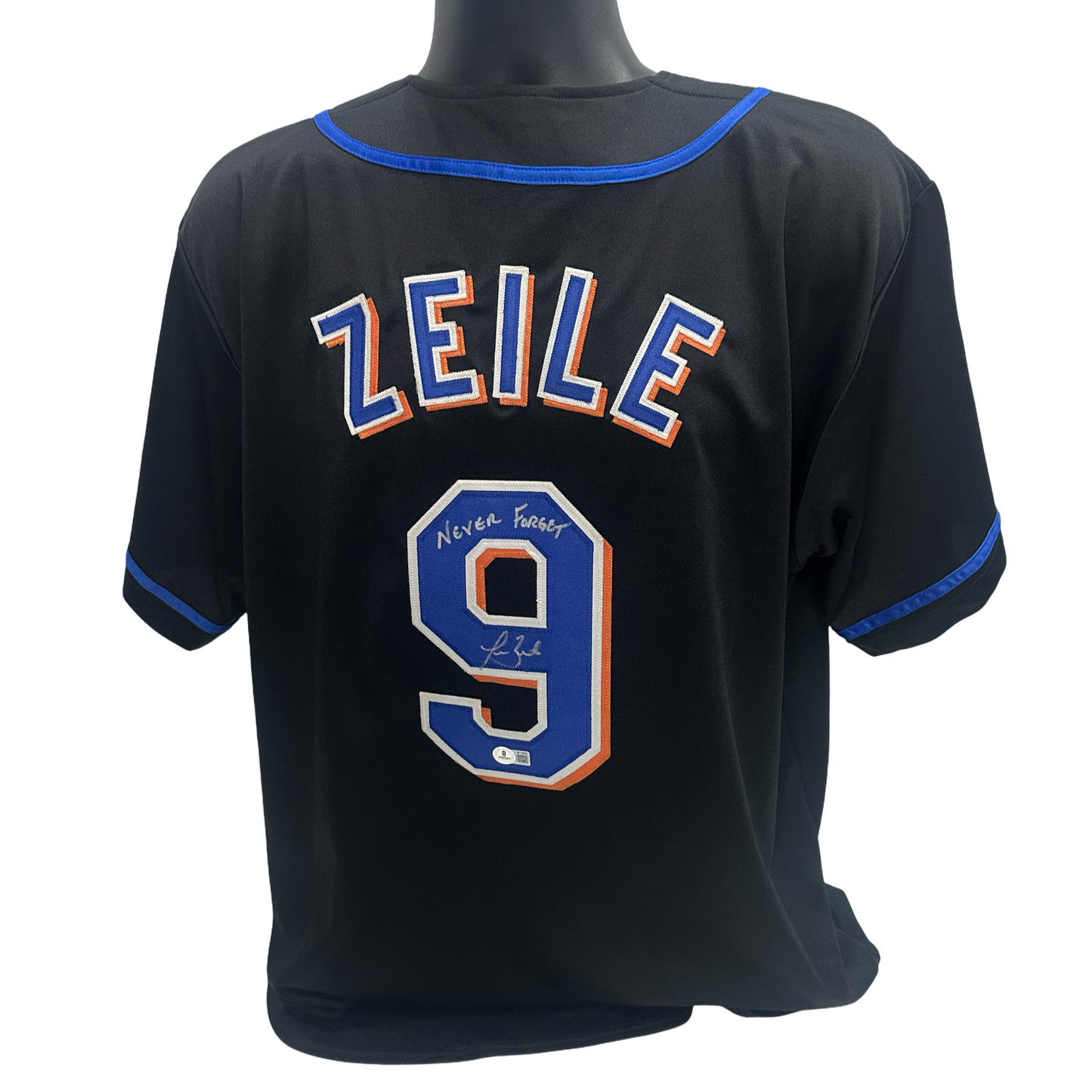 Todd Zeile Autographed New York Mets "Never Forget" Inscribed Black Jersey Beckett BAS