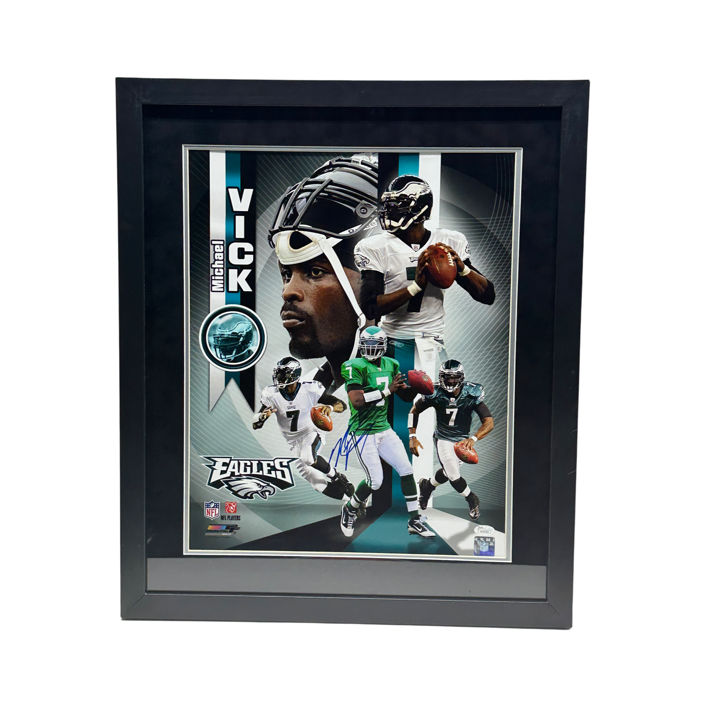 Michael Vick Autographed Philadelphia Eagles Collage 16x20 JSA - Framed