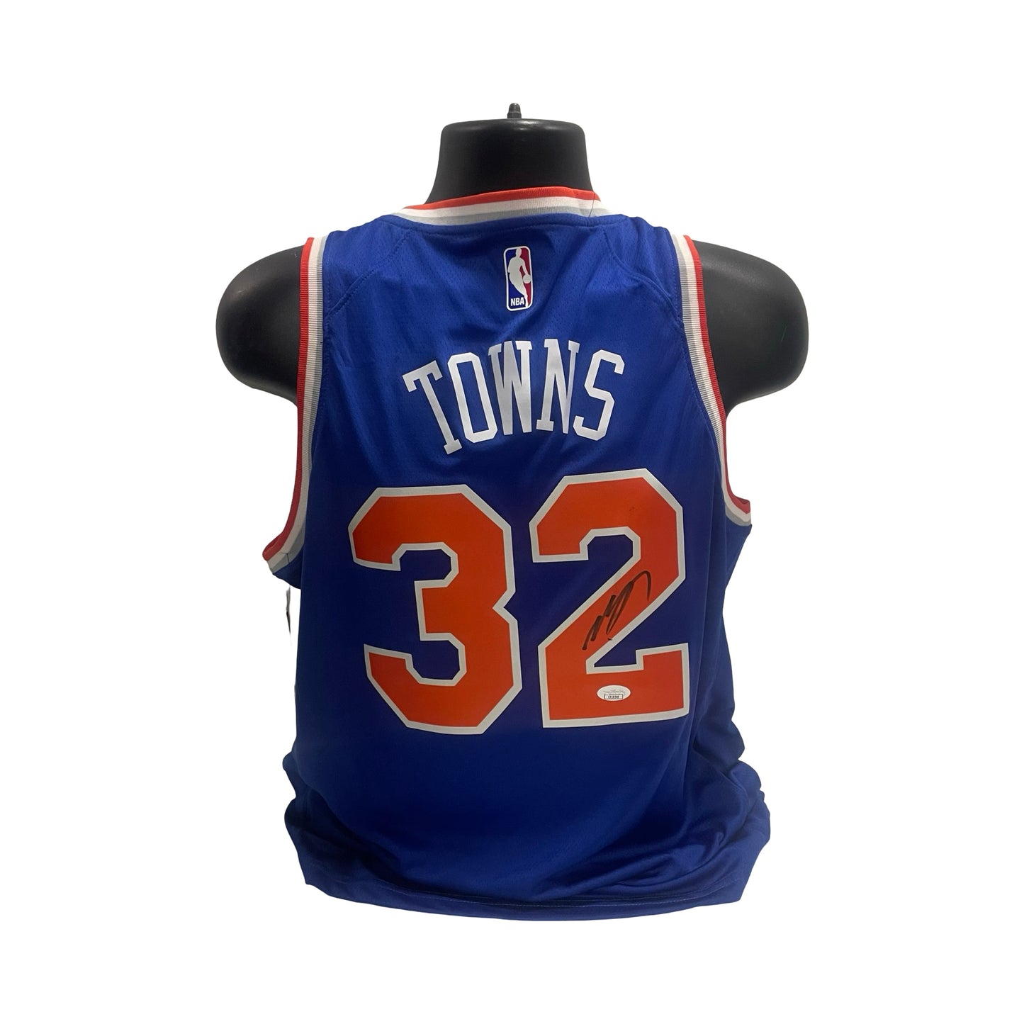 Karl Anthony Towns Autographed New York Knicks Blue Jersey JSA