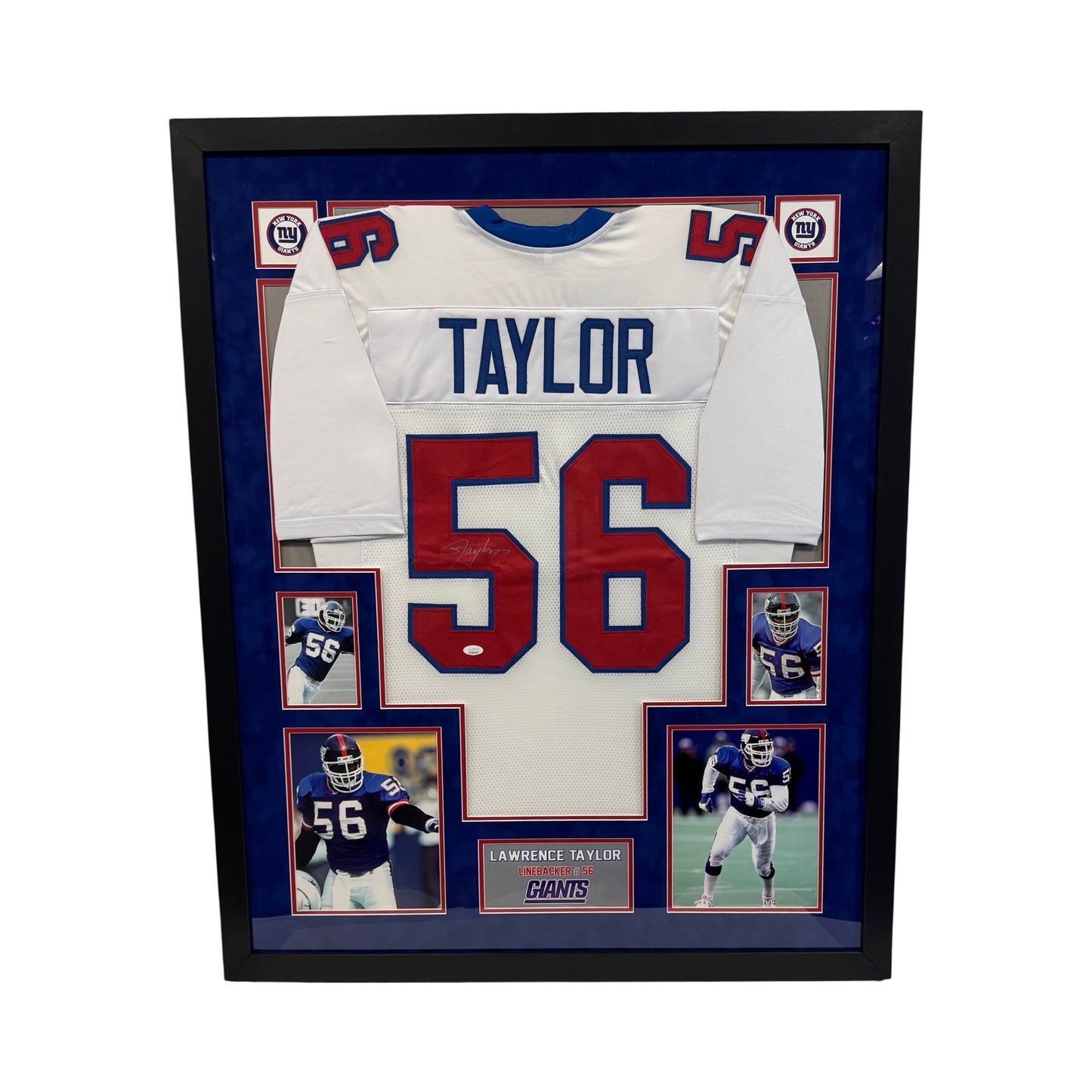 Lawrence Taylor Autographed New York Giants Color Rush Jersey Beckett - Framed
