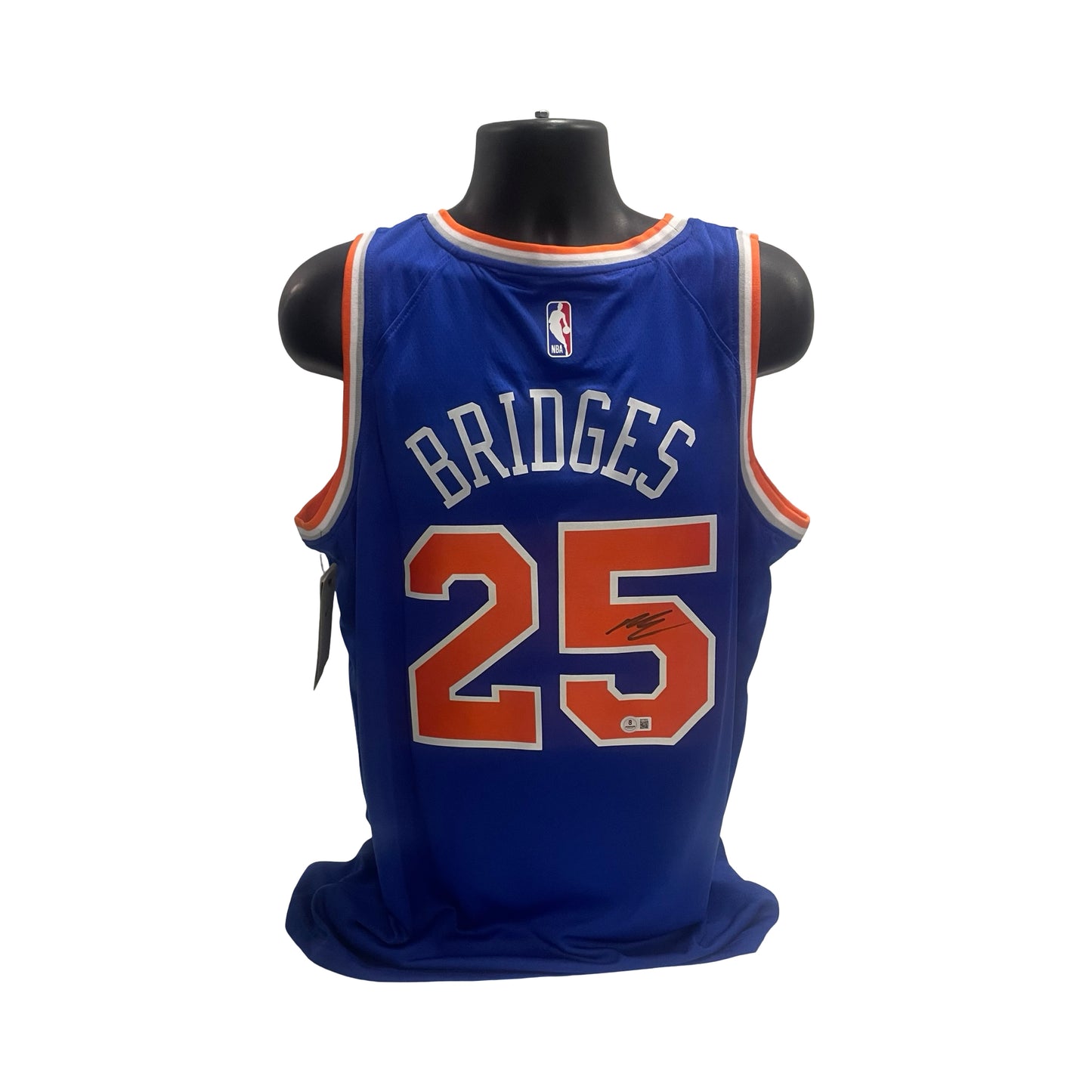 Mikal Bridges Autographed New York Knicks Blue Jersey Beckett