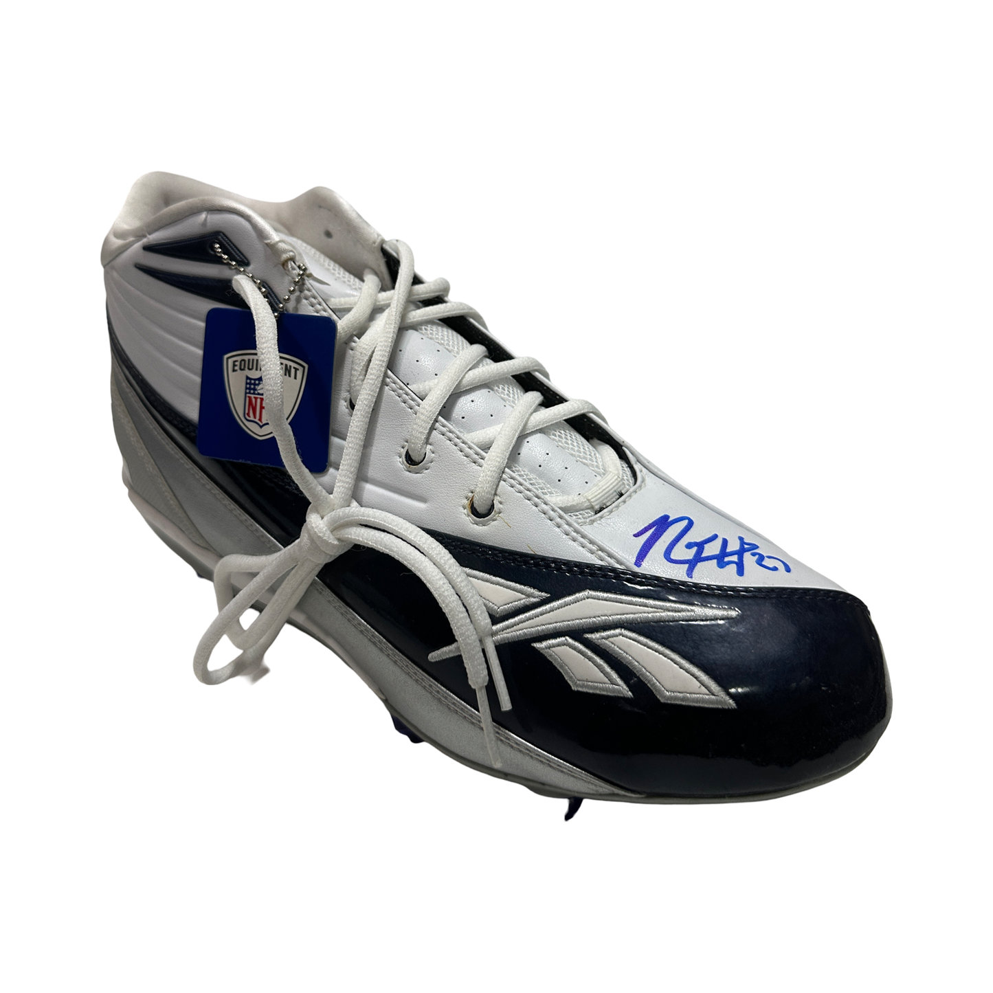 Rodney Hampton Autographed New York Giants Navy Blue Side Stripe Right Reebok Cleat Beckett BAS