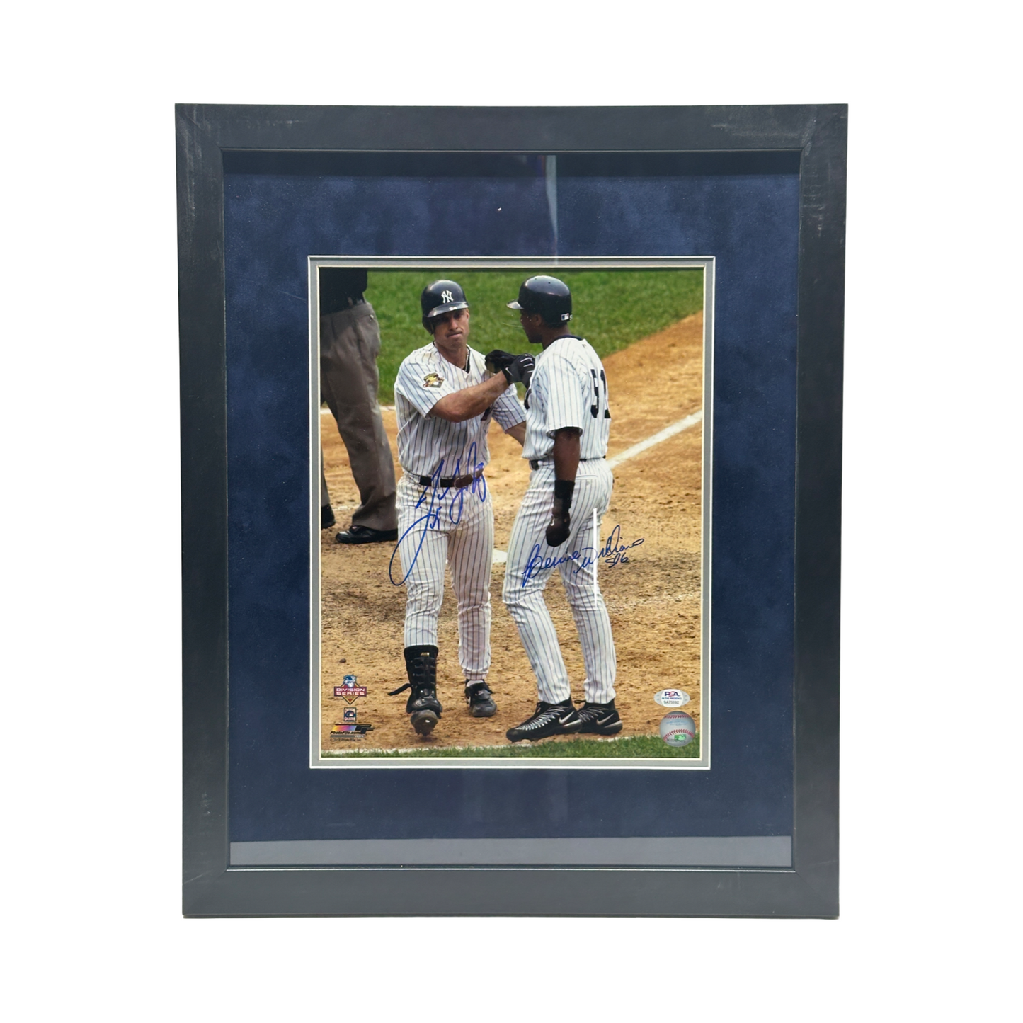 Bernie Williams & TIno Martinez Autographed New York Yankees Dap Up 11x14 PSA - Framed