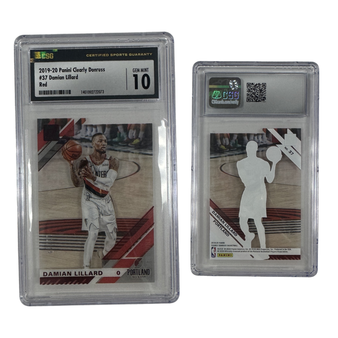 2019-20 Damian Lillard Panini Clearly Donruss Red /49 #37 CSG 10 GEM MINT