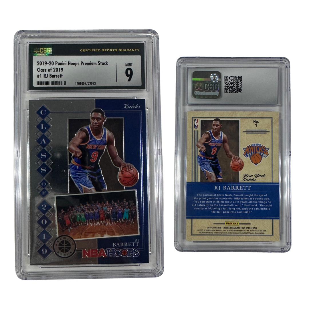2019-20 RJ Barrett Panini Hoops Premium Stock Class of 2019 #1 CSG 9 MINT