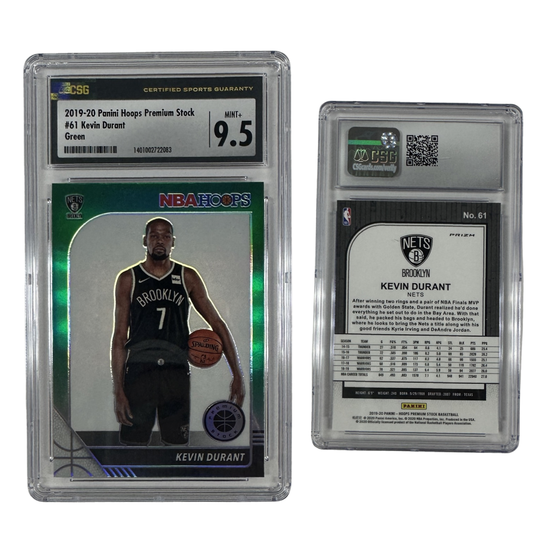 2019-20 Kevin Durant Panini Hoops Premium Stock Green #61 CSG 9.5 MINT+