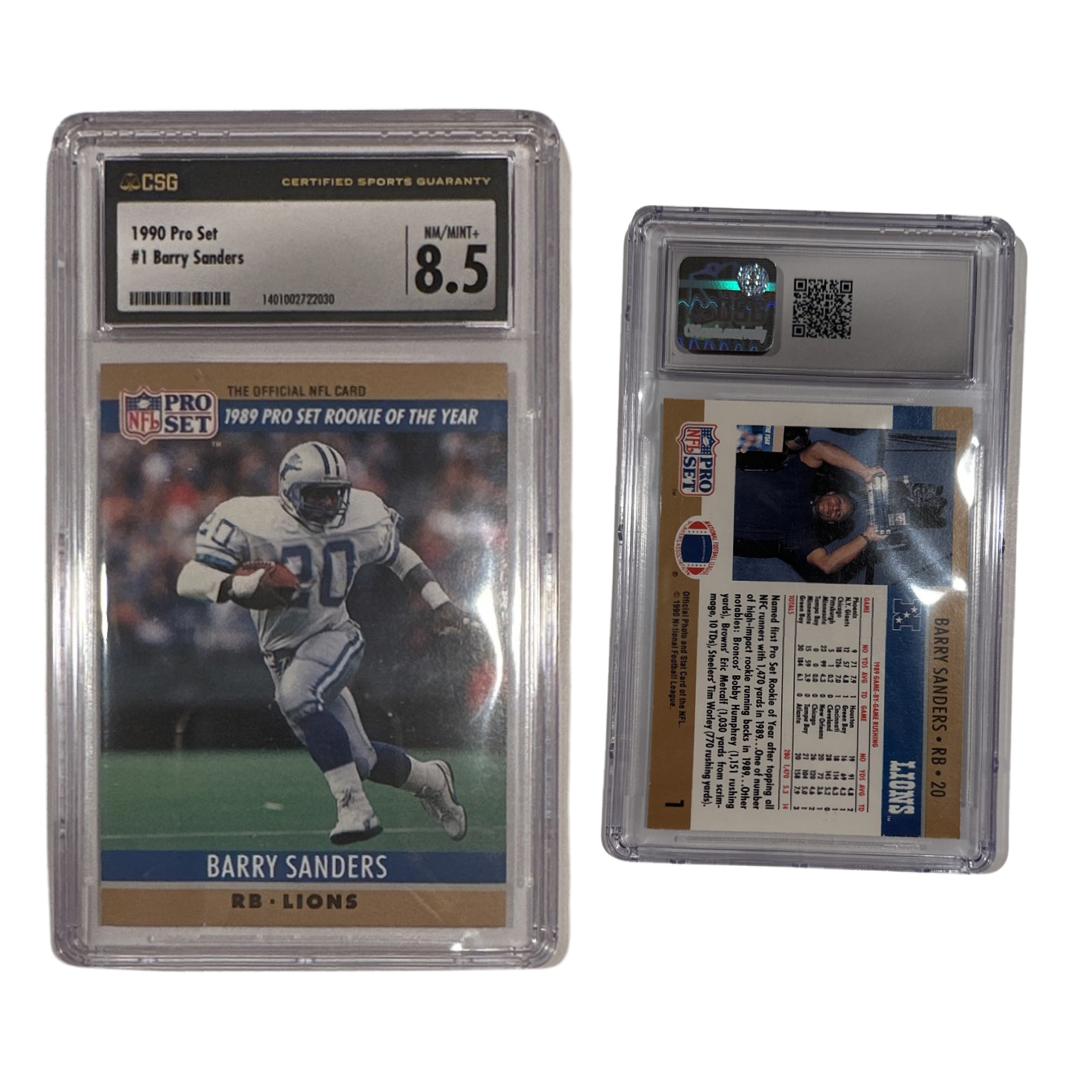 1990 Barry Sanders NFL Pro Set Rookie Of The Year #1 CSG 8.5 NM/MINT+