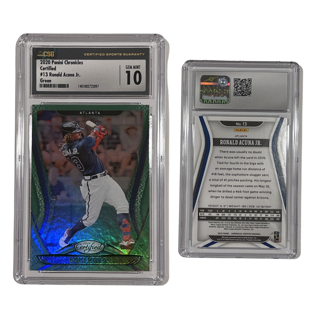 2020 Ronald Acuna Jr. Panini Chronicles Certified Green #13 CSG 10 GEM MINT