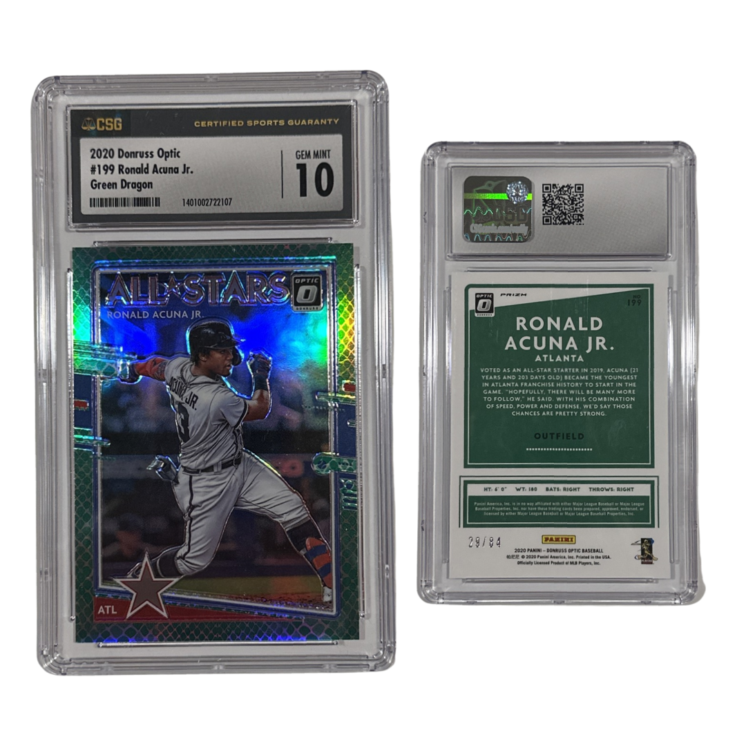 2020 Ronald Acuna Jr. Panini Donruss Optic All-Stars Green Dragon #199 CSG 10 GEM MINT