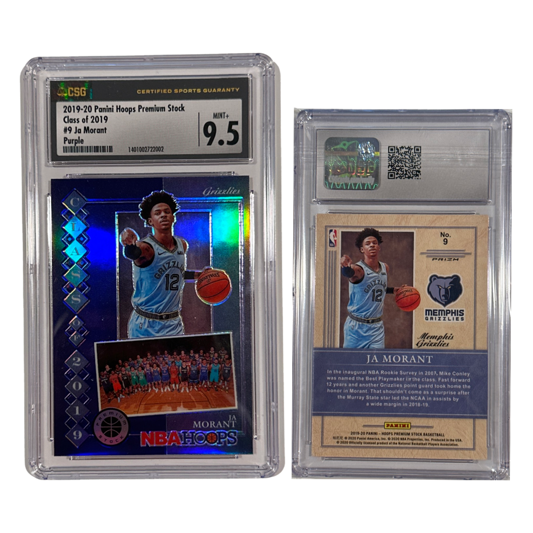 2019-20 Ja Morant Panini Hoops Premium Stock Class of 2019 Purple #9 CSG 9.5 MINT+