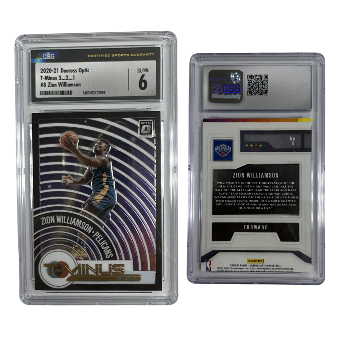 2020-21 Zion Williamson Panini Donruss Optic T-Minus 3...2...1 #8 CSG 6 EX/NM