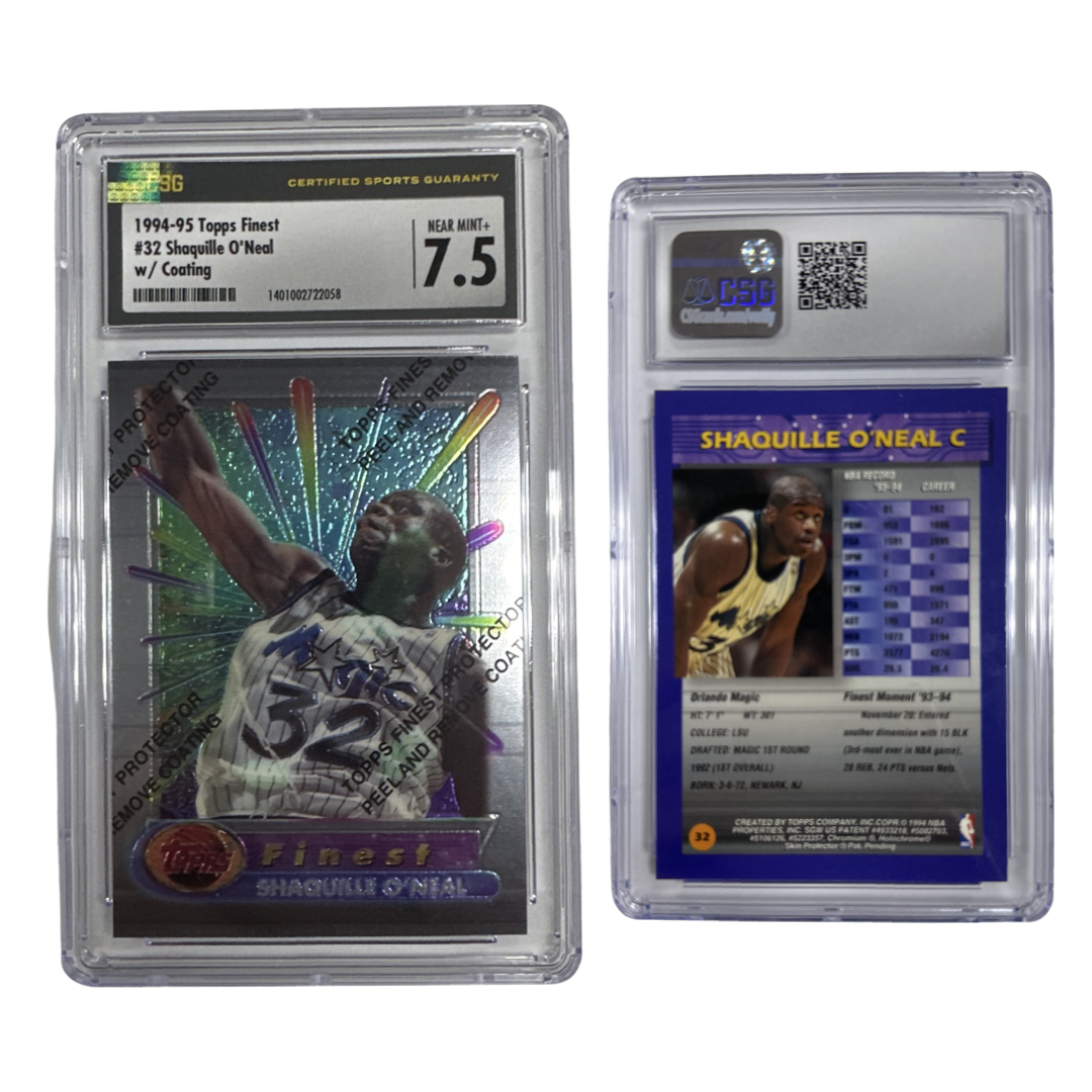 1994-95 Shaquille O'Neal Topps Finest w/ Coating #32 CSG 7.5 NEAR MINT