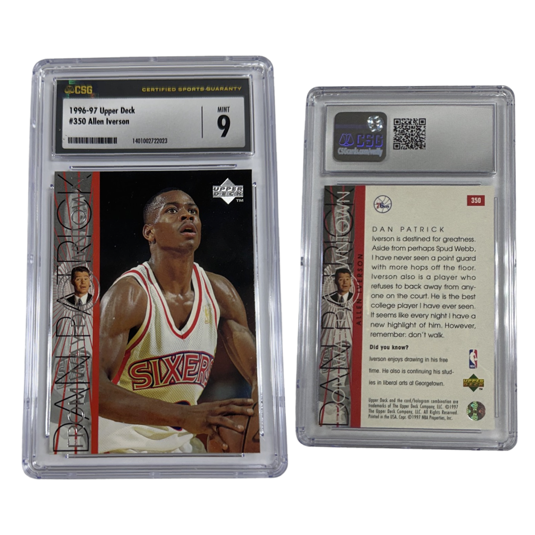 1996-97 Allen Iverson Upper Deck From Way Downtown #350 CSG 9 MINT