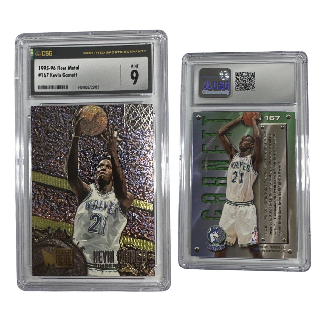 1995-96 Kevin Garnett Fleer Metal #167 CSG 9 MINT