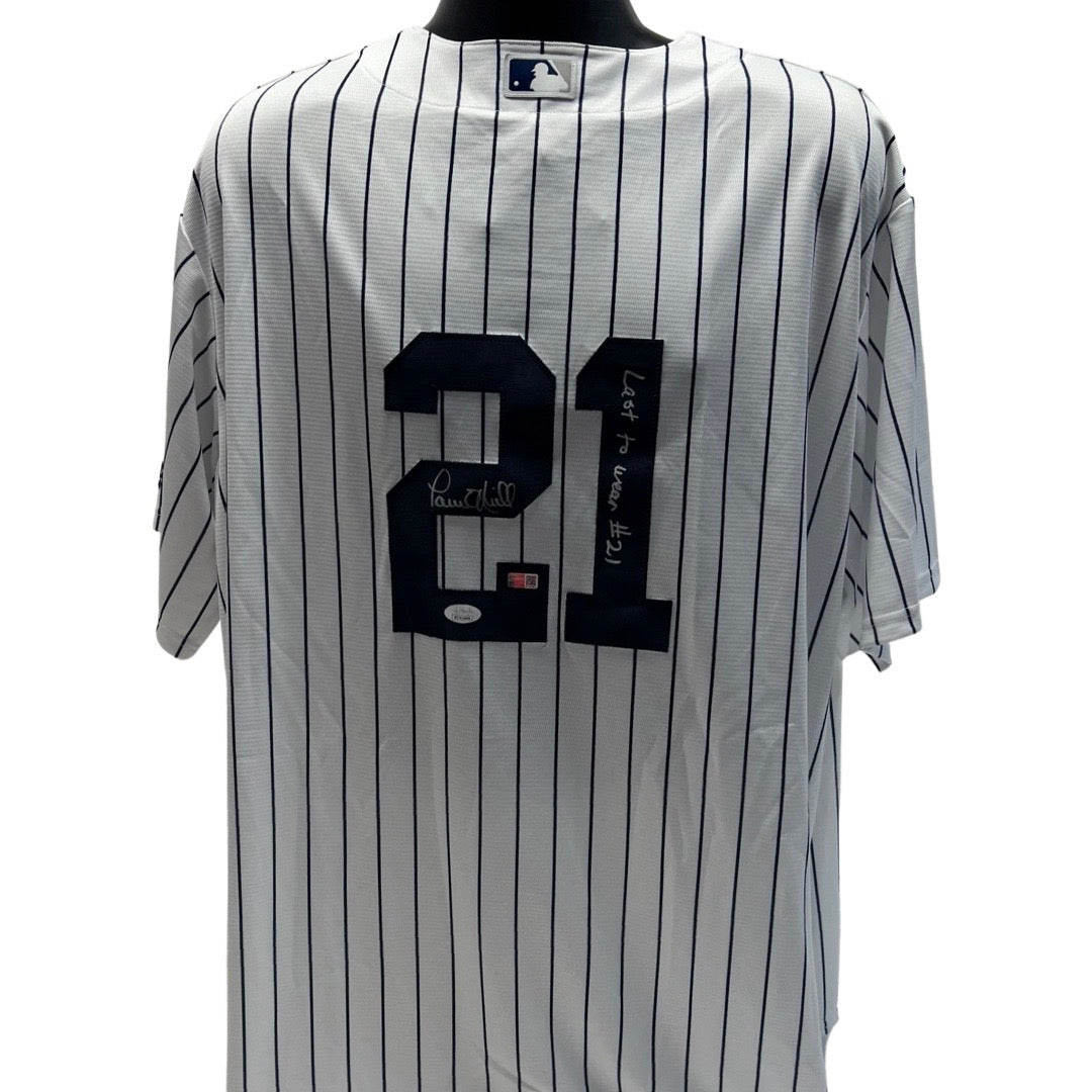 Paul O’Neill Autographed New York Yankees Majestic Pinstripe Jersey Last to Wear #21 Inscription JSA/Steiner CX