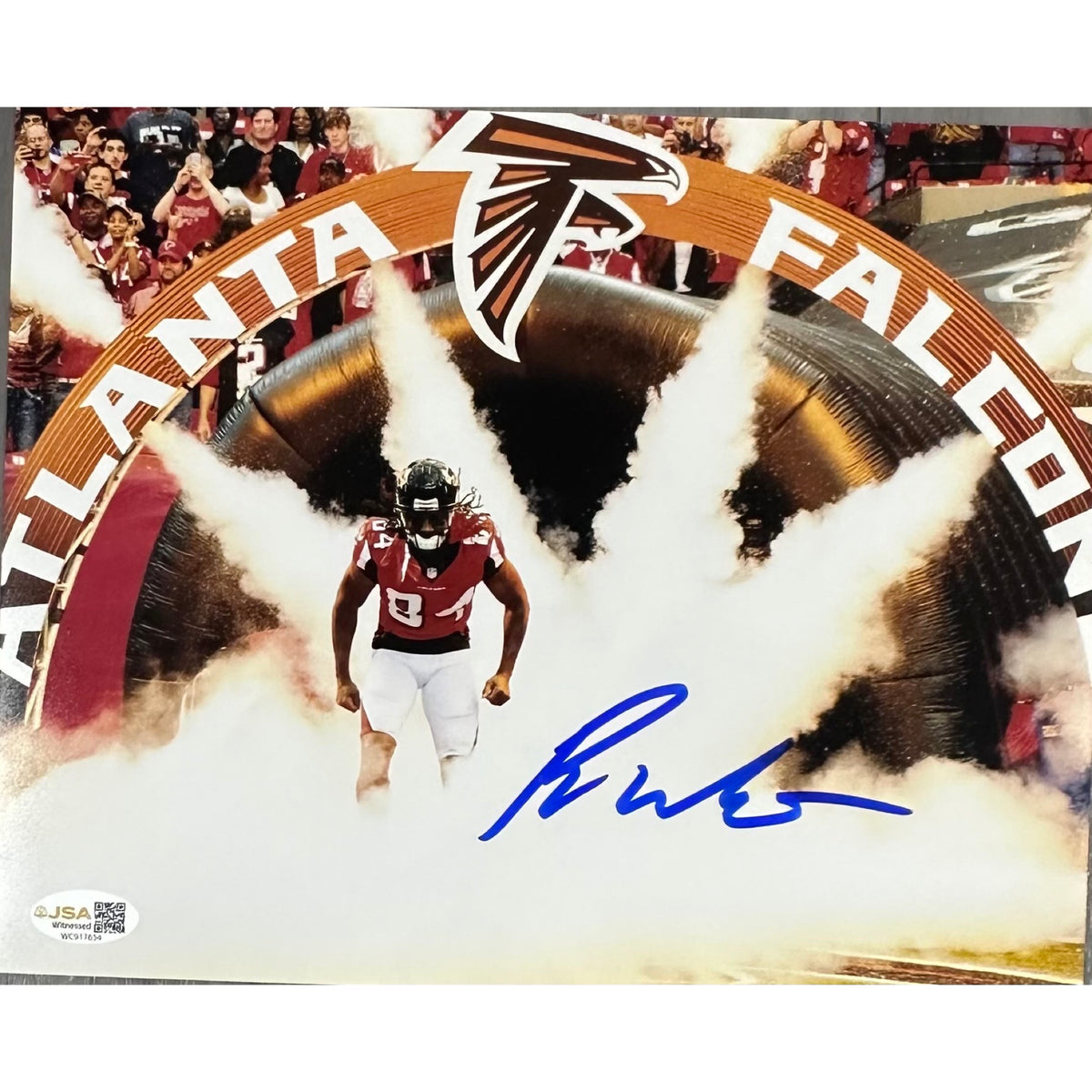 Roddy White Autographed Atlanta Falcons In Tunnel 8x10 Photo JSA COA