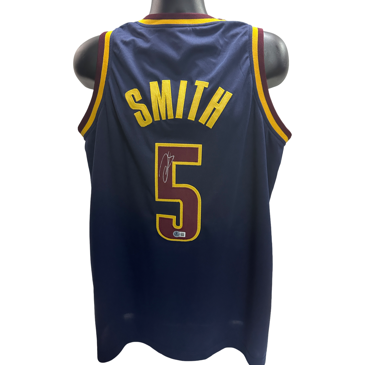 JR Smith Autographed Cleveland Cavaliers Navy Blue Jersey Beckett