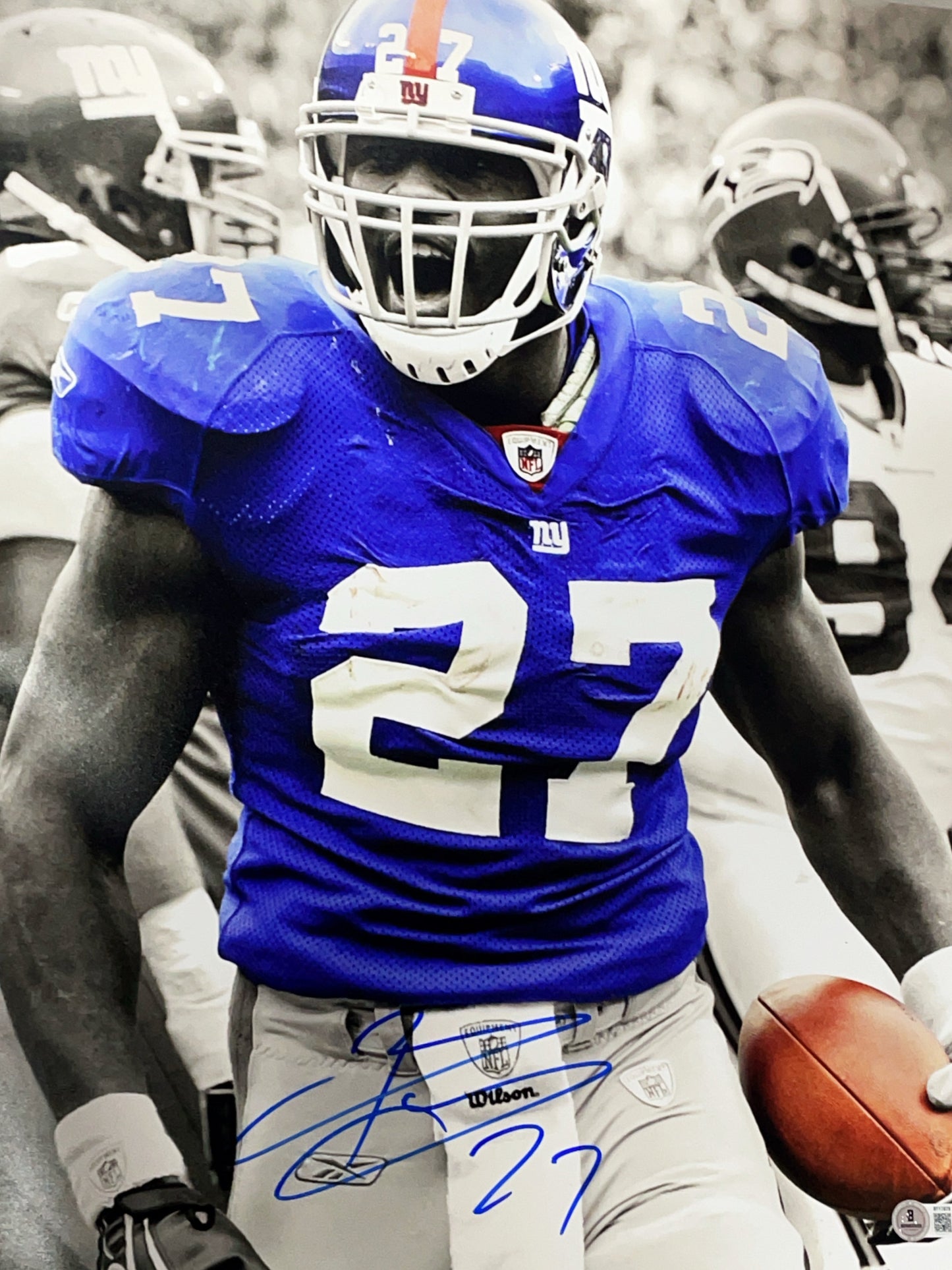 Brandon Jacobs Autographed New York Giants Spotlight 16x20 Photo Beckett BAS