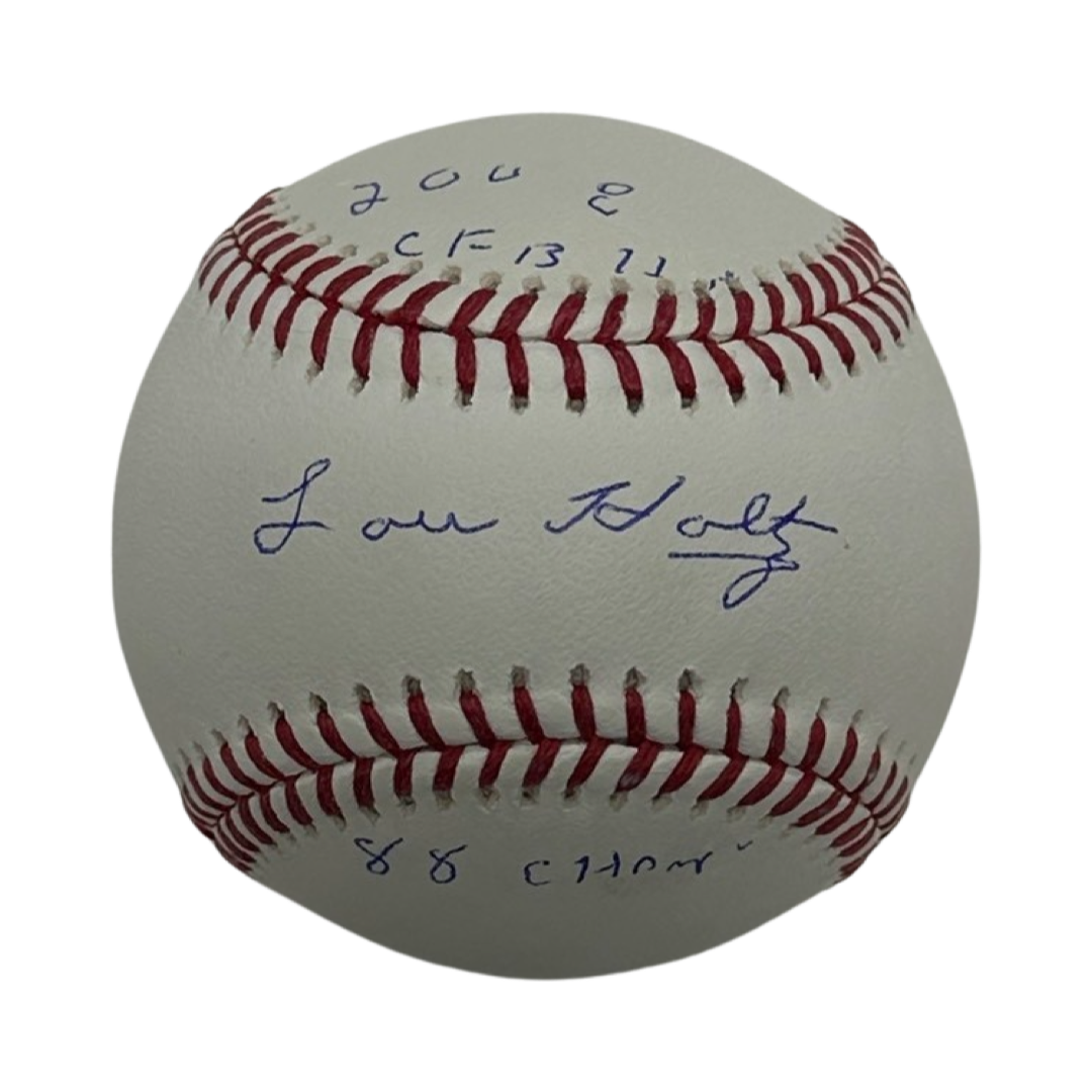 Lou Holtz Autographed OMLB "2008 CFBHF, 88 Champ" Inscriptions Beckett