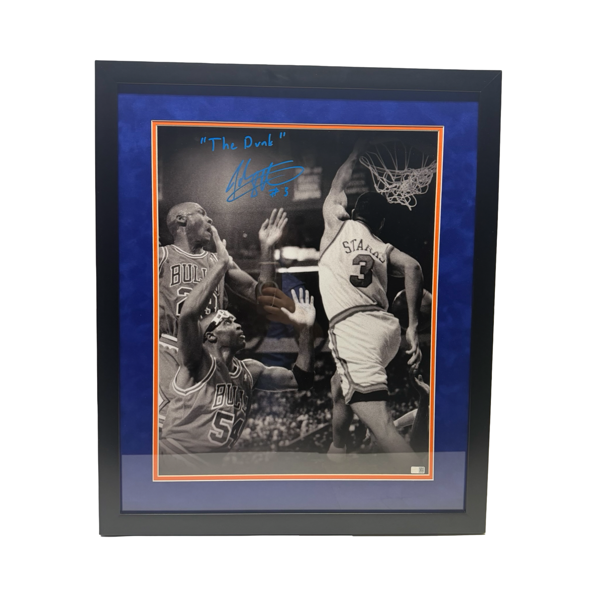 John Starks New York Knicks The Dunk Framed 16x20 Photo Autographed Steiner CX