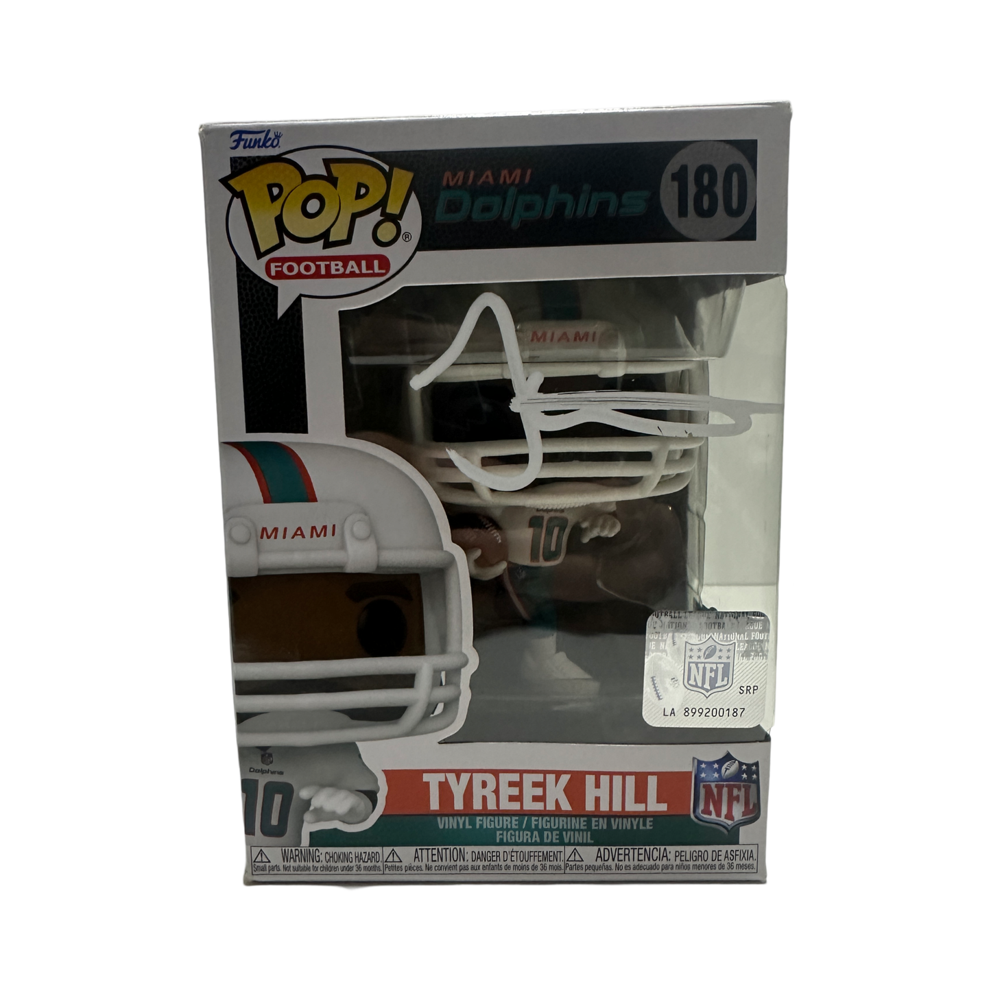 Tyreek Hill Autographed Miami Dolphins Funko Pop White Ink Beckett