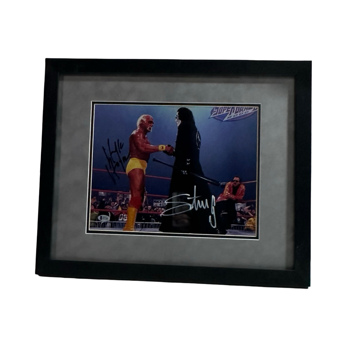 Hulk Hogan And Sting Grey Framed Autographed 11x14 Beckett BAS