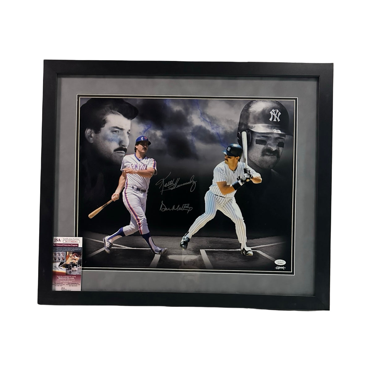 Don Mattingly & Keith Hernandez Framed Autographed Edit Hitting 16x20 JSA