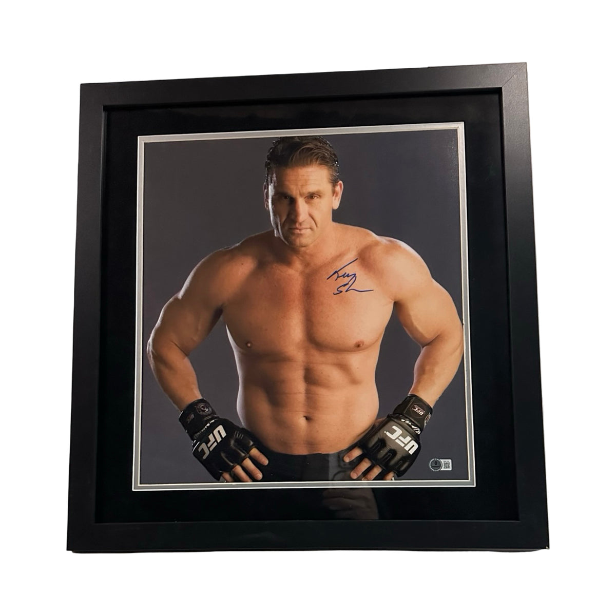Ken Shamrock Framed Autographed WWE WWF UFC Headshot 16x17 Beckett