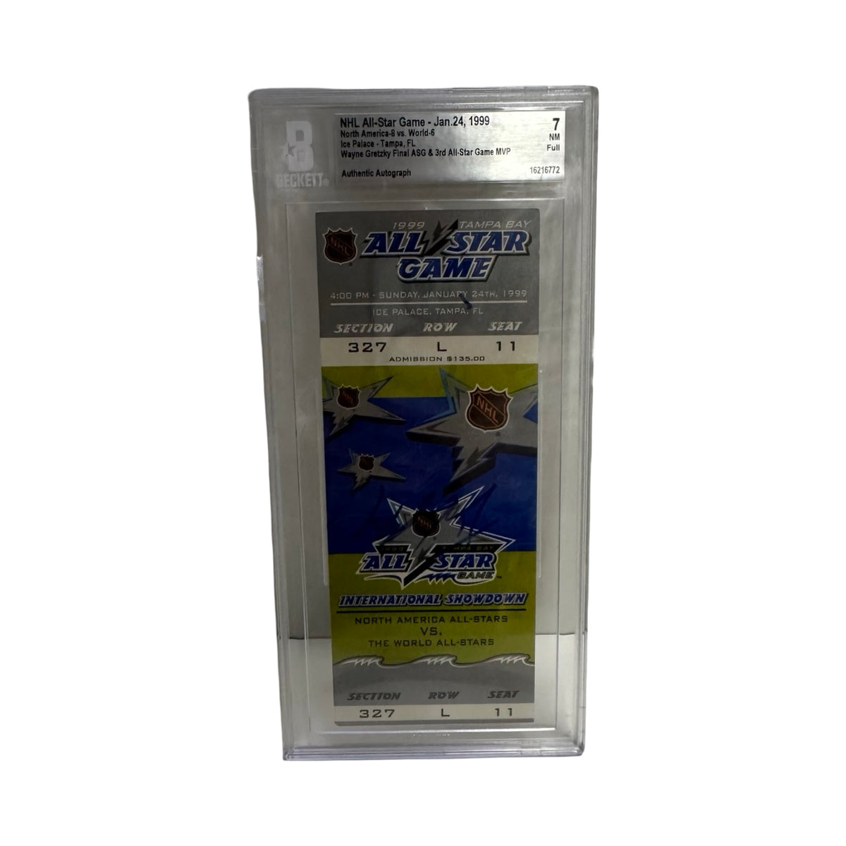 Wayne Gretzky New York Rangers Autographed All Star Game Ticket Beckett 7
