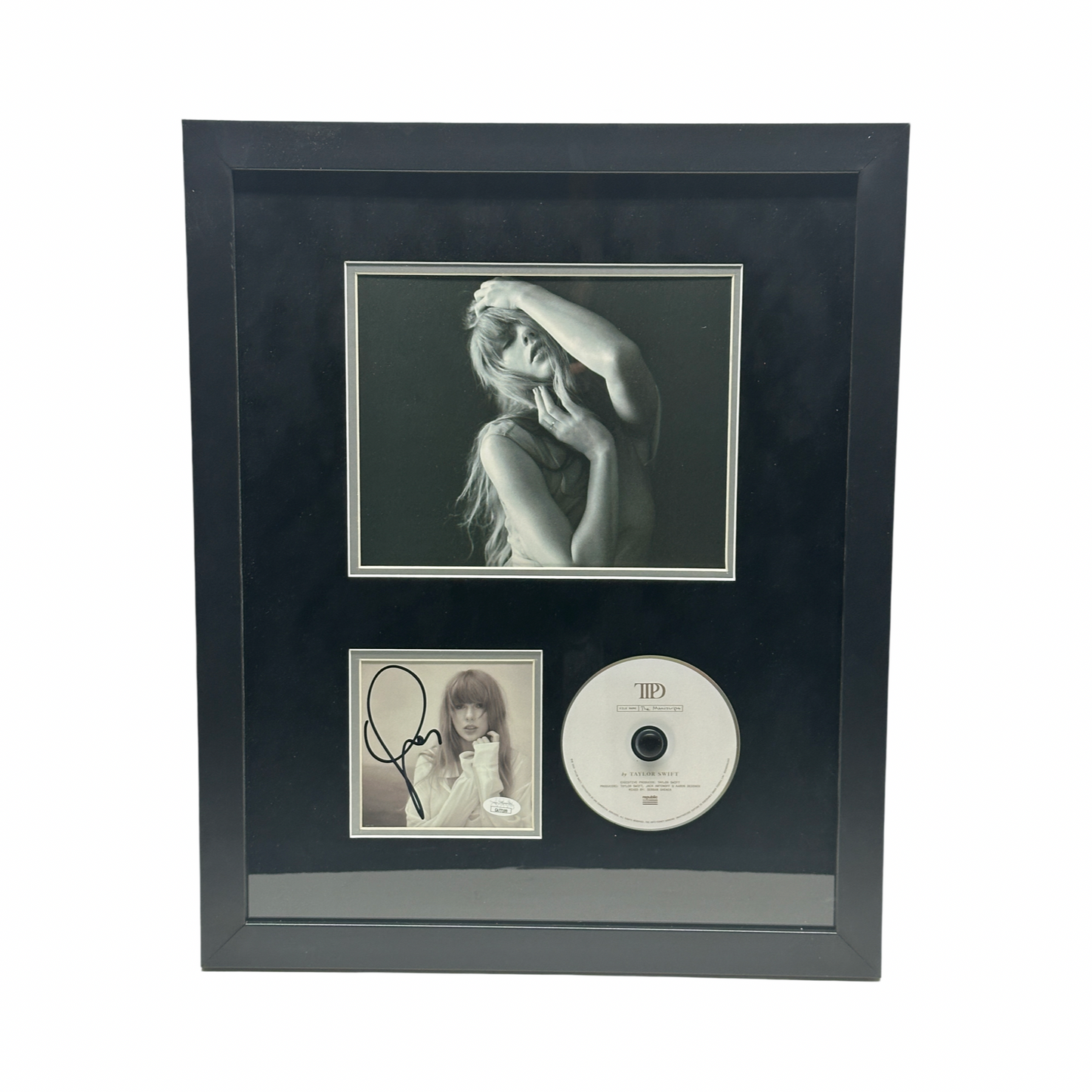 Taylor Swift Autographed Cut & Framed CD 11x14 Frame Pose Black Matte Vertical JSA
