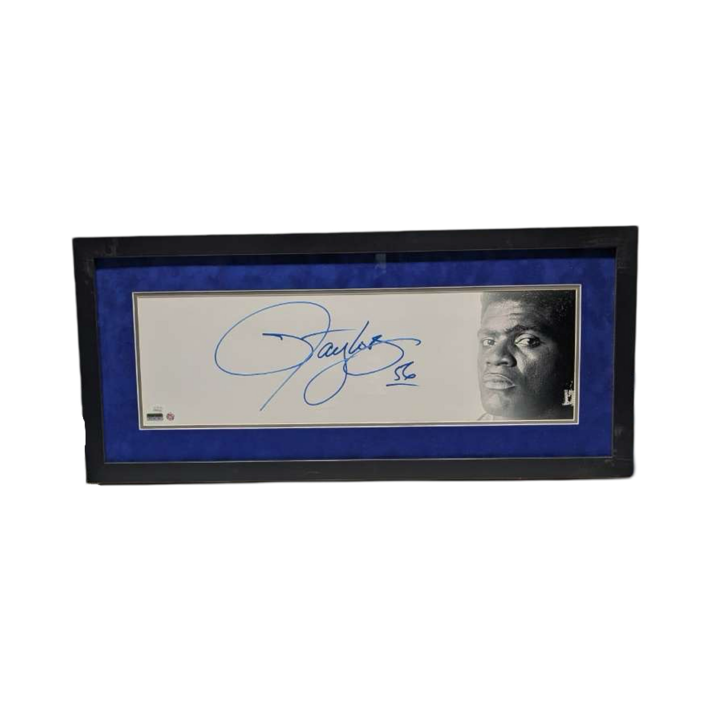 Lawrence Taylor Autographed New York Giants Framed 8x26 Beckett - Uninscribed